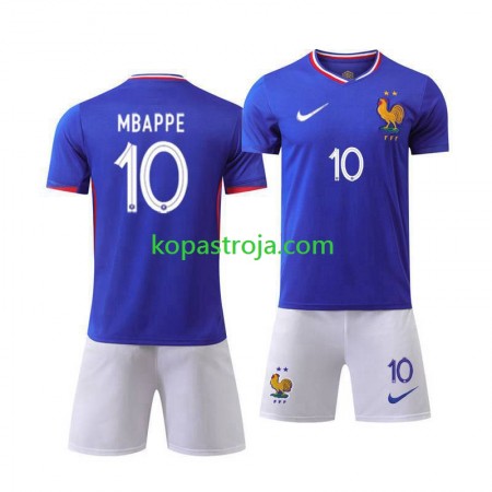 Billiga Fotbollströjor Frankrike Kylian Mbappé 10 Barn Hemma tröja EM 2024 Kortärmad